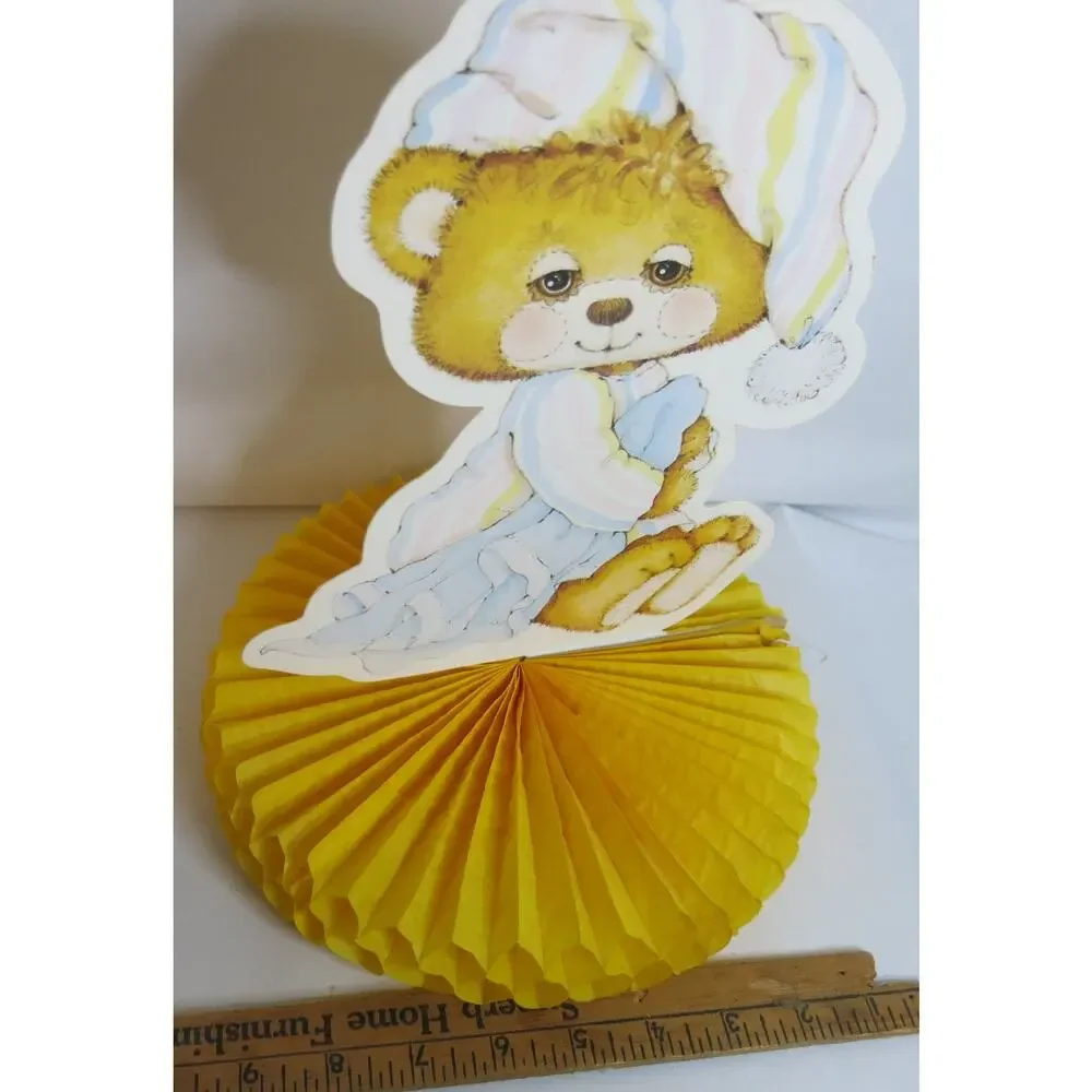 Vintage Teddy Beddy Bear Table Decoration Birthday Shower Honeycomb 80's Morgan